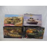 Four boxed kits, Panzerhaubitze 2000, French Super heavy tank, Abrams, MIA2 Sep all 1:35 scale,