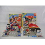 Two boxed Lego sets, Motor Speedway no. 6381 and Shell Service Station no. 6378, not checked.