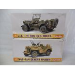 Two boxed Dragon sets SAS 4x4 Desert Raider, box damage and a US 1/4 4x4 truck 1/6 scale, both