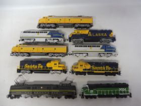 A quantity of loose American diesel engines to include Alaska, Santa-Fe Union Pacific and others.