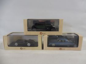 Three boxed Esval Models limited edition models, limited to 500, 1950 Mercury, 1928 Cadillac and