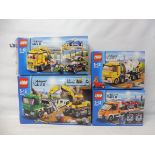 Four boxed Lego City sets, no.'s 60060, 4203, 60017 and 60018, not checked.