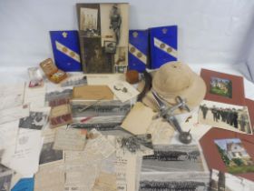 A box of military, local related, items, Lieutenant Colonel C.H.F.Fuller, T.D., Jaggards House,