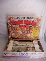 A boxed Commodore Amiga 1200 Comic Relief Pack.