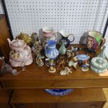 A small quantity of Wedgwood Jasperware, to comprise a apir of sage green Bottle Vases, one sage