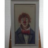 Elio Vitali (20th Century) Italian, Portrait of a Clown, oil on canvas, signed, also signed and