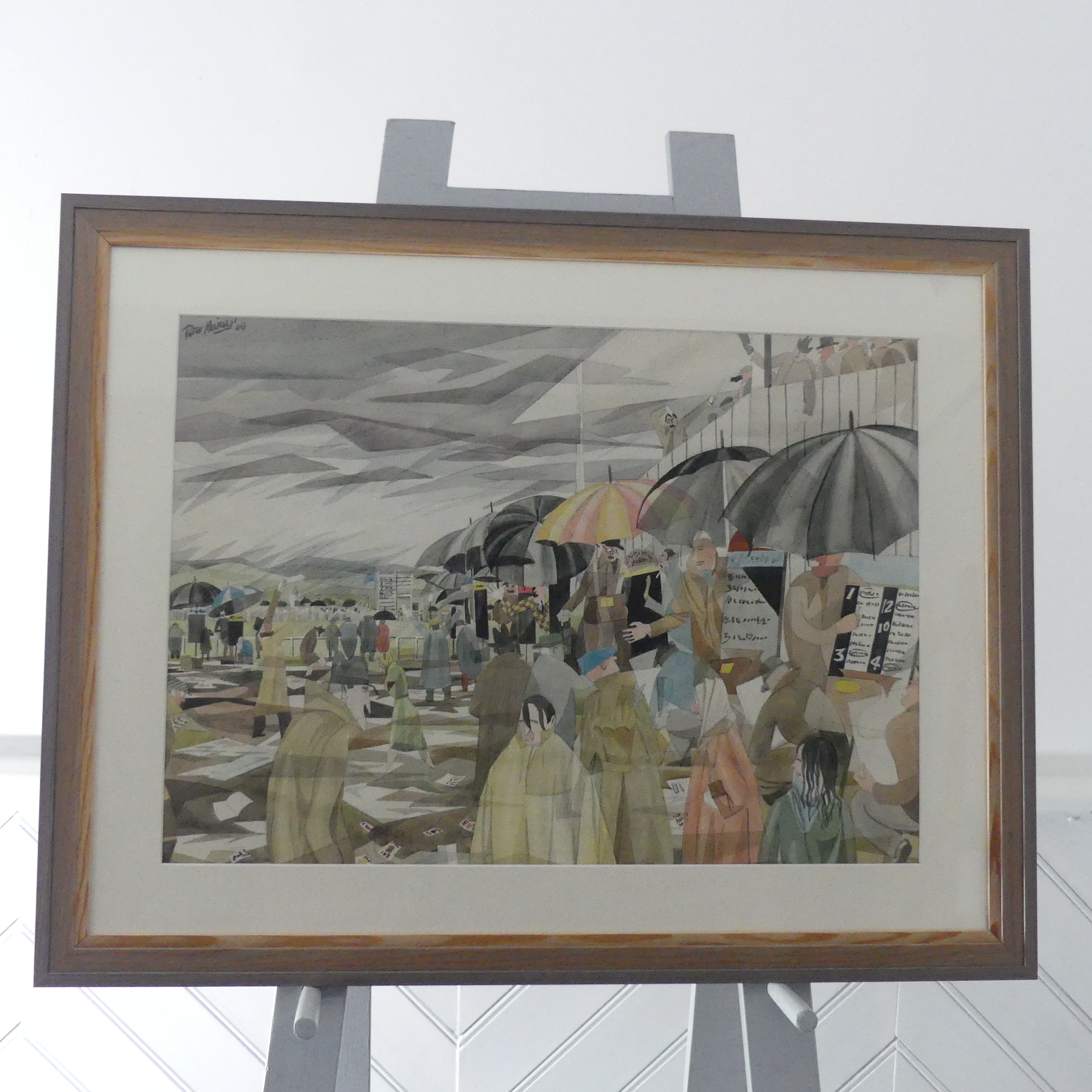 20th century school, A Day at the Races, pencil and watercolour, signed "Peter Maisey (?)" and dated - Image 2 of 4