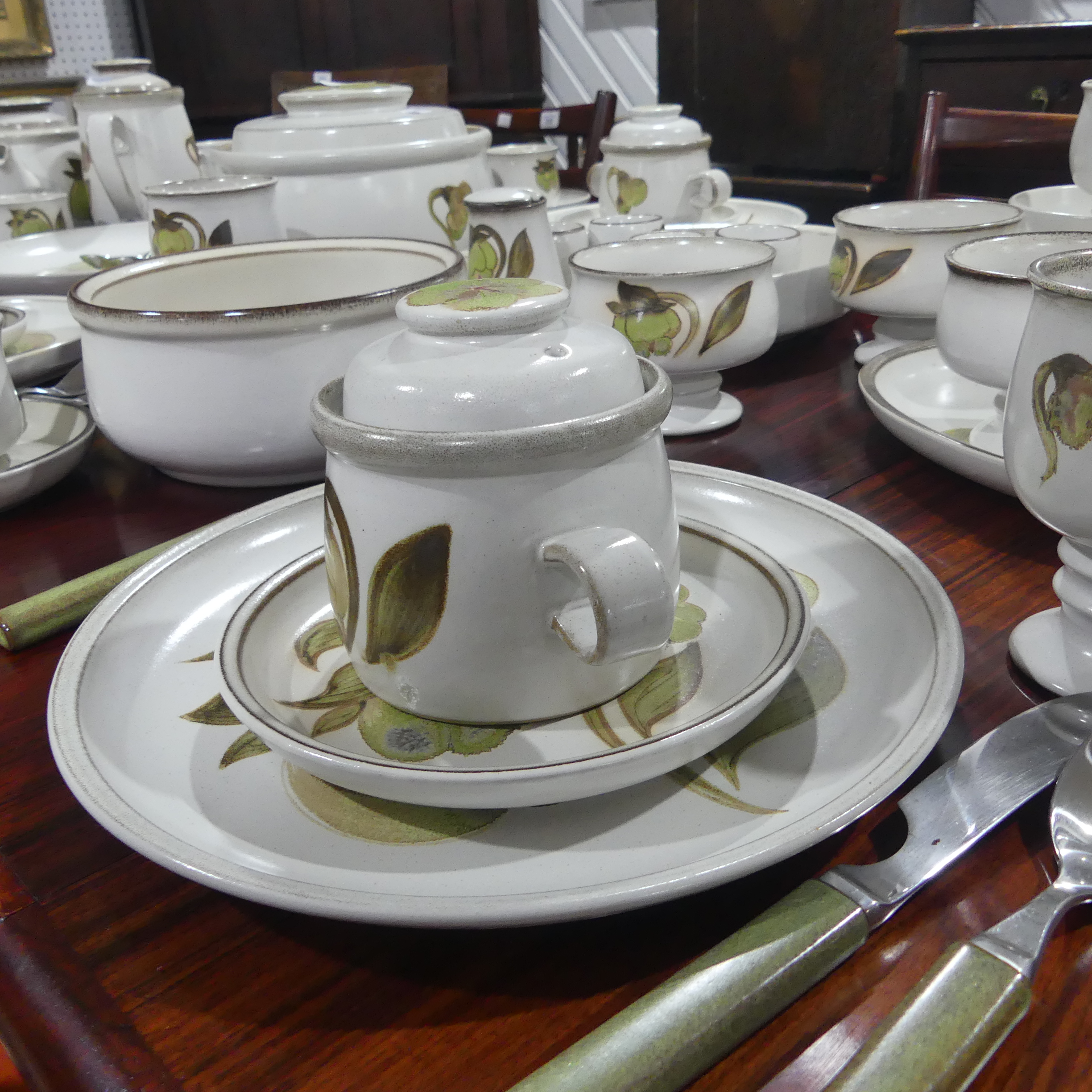 A Denby 'Trobadour' pattern Dinner and Tea Service, comprising eight Dinner Plates, eight Side - Image 8 of 12