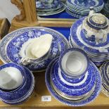 A large quantity of blue and white pattern Tablewares, including Booth's 'Real Old Willow',