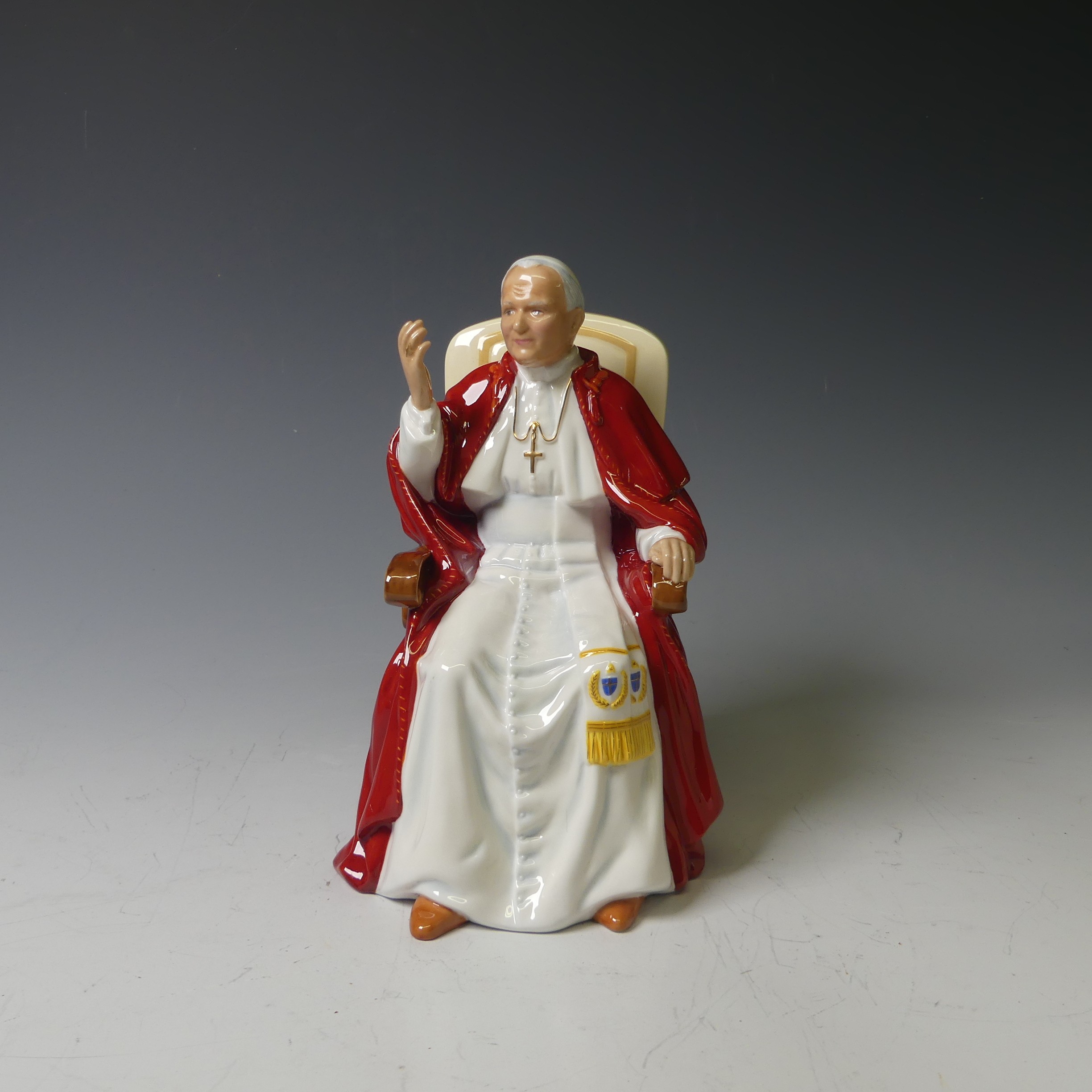 A Royal Doulton limited edition figure of Pope John Paul II, HN4477, (no.760), with box and - Image 3 of 8