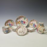 A matched set of 19thC Chinese famille rose porcelain Teawares, to comprise a sparrow-beak Jug,