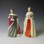 A Royal Doulton limited edition figure of Queen Anne, HN3141 (3154/5000), together with Henrietta