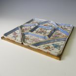 A late 19thC Chinese porcelain Hors D'Oeuvres Set, comprising nine dishes forming a square shape,