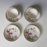 A set of 18thC Chinese famille rose porcelain Teawares, comprising six Teabowls, D 8cm, and four