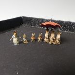 Five Austrian cold painted bronze miniature Beatrix Potter figures, including Peter Rabbit (height