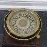 A late 19thc/early 20thc brass cased liquid filled Marine Compass, by J. W. Searby & Son, Lowestoft,