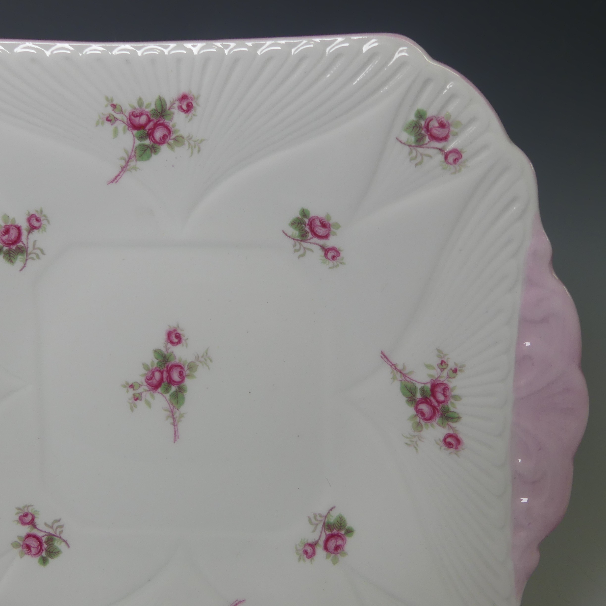 A Shelley 'Bridal Rose' pattern Tea Set, comprising six Cups and Saucers, Tea Plates, one broken, - Image 2 of 16