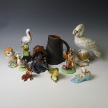 A small quantity of Beswick Figures, including Jemima Puddleduck, The Old Woman who lived in a Show,