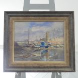 Alwyn Crawshaw (British, b.1934), Exmouth Harbour, oil on canvas, signed lower right, 40cm x 50cm,