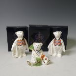 A Royal Crown Derby Fisherman Bear, together with ER Shopper Bear and I Love London Shopper Bear (3)