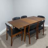 A mid 20thC McIntosh-style teak Dining Suite, comprising a rectangular extending table with