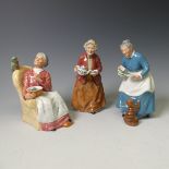A Royal Doulton Character figure of Pretty Polly, HN2768, together with Teatime HN2255 and The