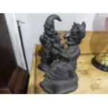 A pair of vintage cast iron 'Punch and Judy' door stops, Punch 32cm high (2)