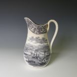 A Crimean War commemorative pottery Jug, attributed to Ynysmeudwy, with moulded loop handle,