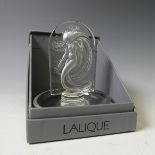 A Lalique 'Naiade' glass Ring / Pin Dish, of circular form with central ached mermaid plaque,