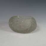 A Lalique 'Dinard' glass oval Bowl, impressed marks to base 'R.Lalique France', 12cm wide.