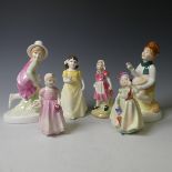 A small quantity of Royal Doulton Children Figures, comprising Flowers for You, Jill, Tom, Tom the