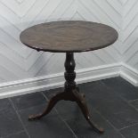A 19th century French walnut Tripod Table, with 'Noah's Ark' carved top, W 71cm x H 70cm x D 71cm