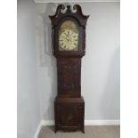 P. Herman, Leeds, a mahogany 8-day longcase clock with two-weight movement striking on a bell, the