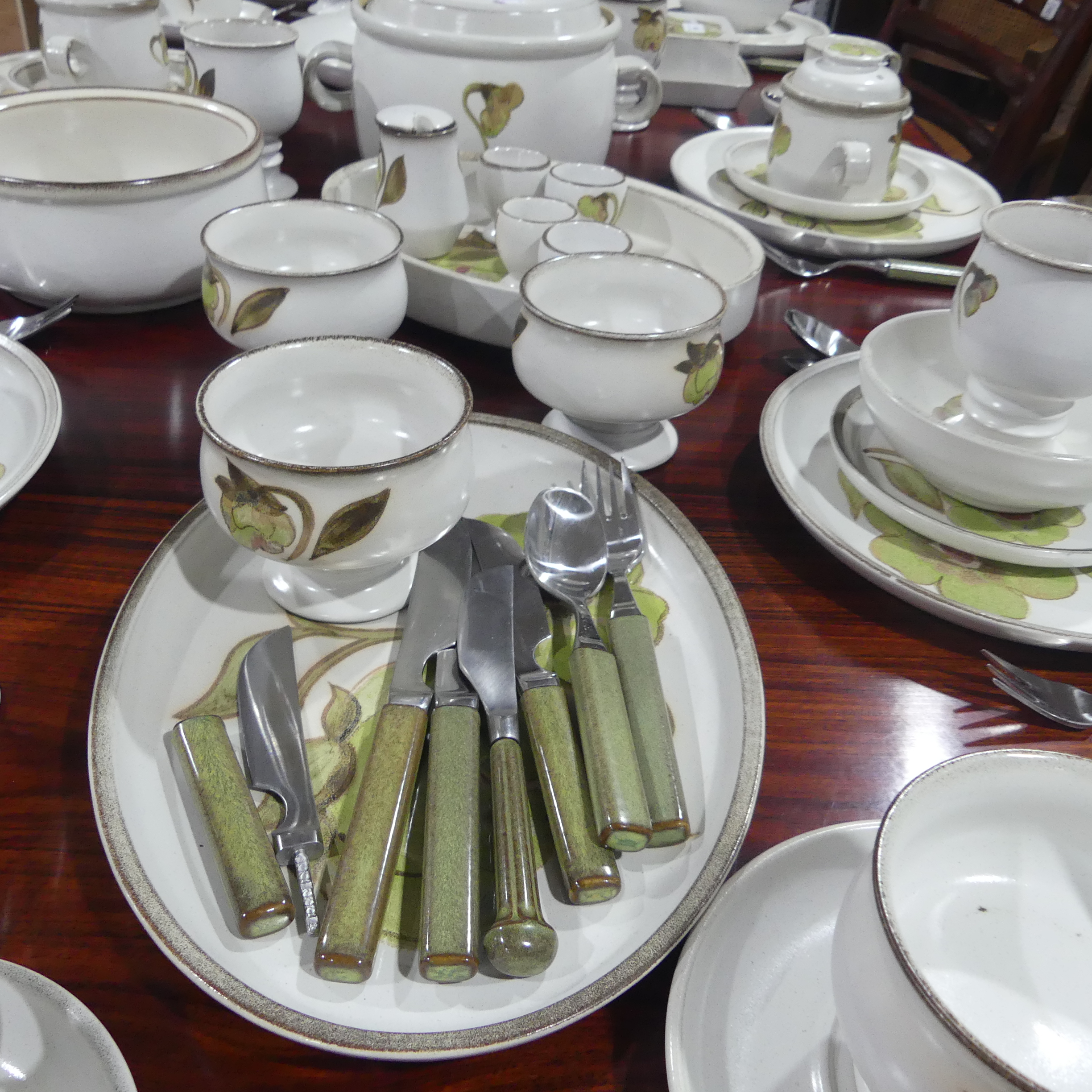 A Denby 'Trobadour' pattern Dinner and Tea Service, comprising eight Dinner Plates, eight Side - Image 11 of 12