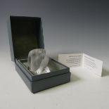 A Lalique frosted glass Seated Nude study, with signature to base and stickered pattern number