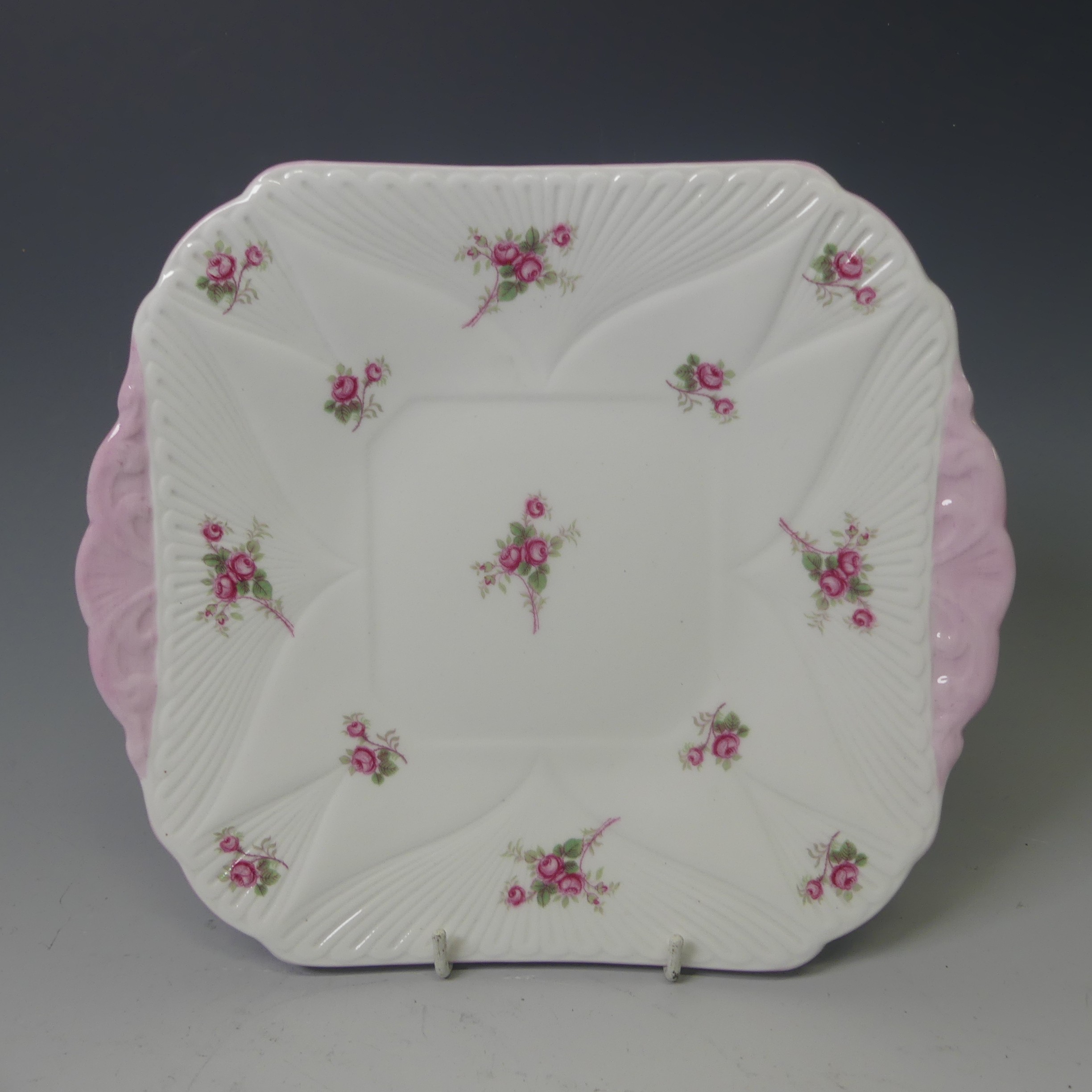 A Shelley 'Bridal Rose' pattern Tea Set, comprising six Cups and Saucers, Tea Plates, one broken, - Image 3 of 16