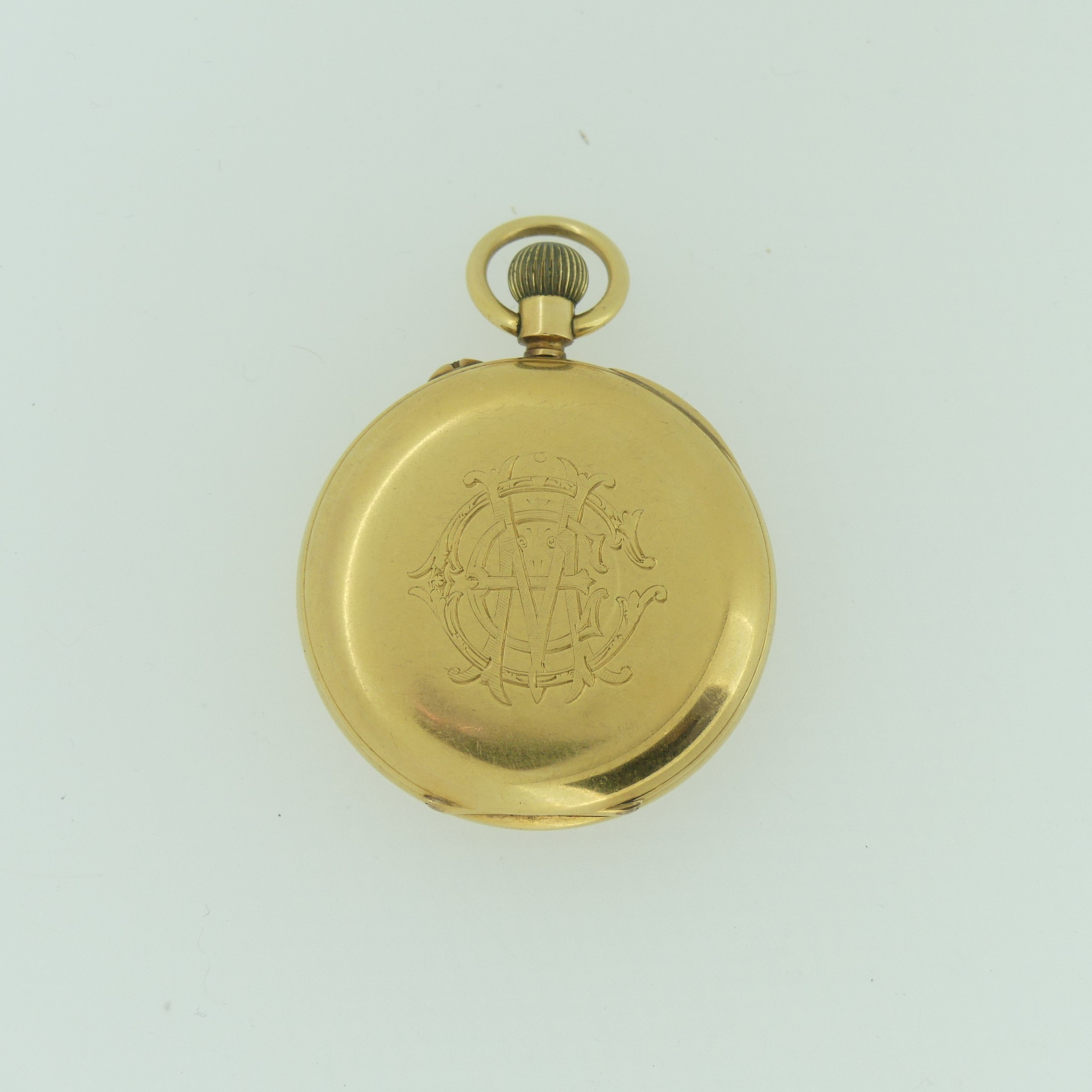 An early 20th century 18ct gold half hunter Pocket Watch, with 18ct gold cuvette cover, the enamel - Image 13 of 17