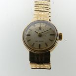 A 9ct yellow gold Omega de Ville lady's Wristwatch, the circular dial with Swiss 17-jewels movement,