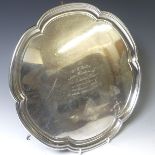 A George VI silver Salver, by Atkin Brothers, hallmarked Sheffield 1940, of lobed circular form