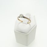 A single stone diamond Ring, the brilliant cut stone approx. 0.36ct, claw set in platinum on 18ct