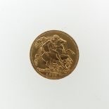 A George V gold Sovereign, dated 1912.