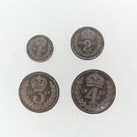 A set of George VI Maundy Money, dated 1937, in a 1937 15 coin specimen case.