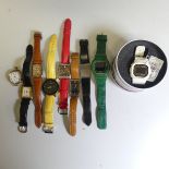 A collection of eight gentleman's fashion Wristwatches, including Emporio Armani AR-0251, Emporio