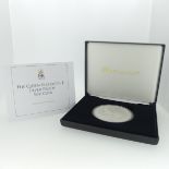 An Isle of Man silver proof 5oz five crown Coin, dated 2015, in Jubilee Mint presentation case