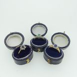 A small sapphire and diamond cluster Ring, cluster total 8.5mm, on a 9ct gold shank, Size M,