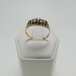 A small sapphire and diamond Ring, all mounted in 18ct yellow gold, Size O, approx total weight 2.