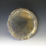 A 19thC Old Sheffield Plate Salver, with pierced scrolling foliate rim, with scrolling foliate decor