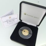 A Gibraltar gold £1 (one pound) Coin, dated 2013, commemorative edition marking the coronations of