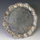 Masonic Interest; A Victorian silver Salver, by Martin, Hall & Co., hallmarked London, 1880, of