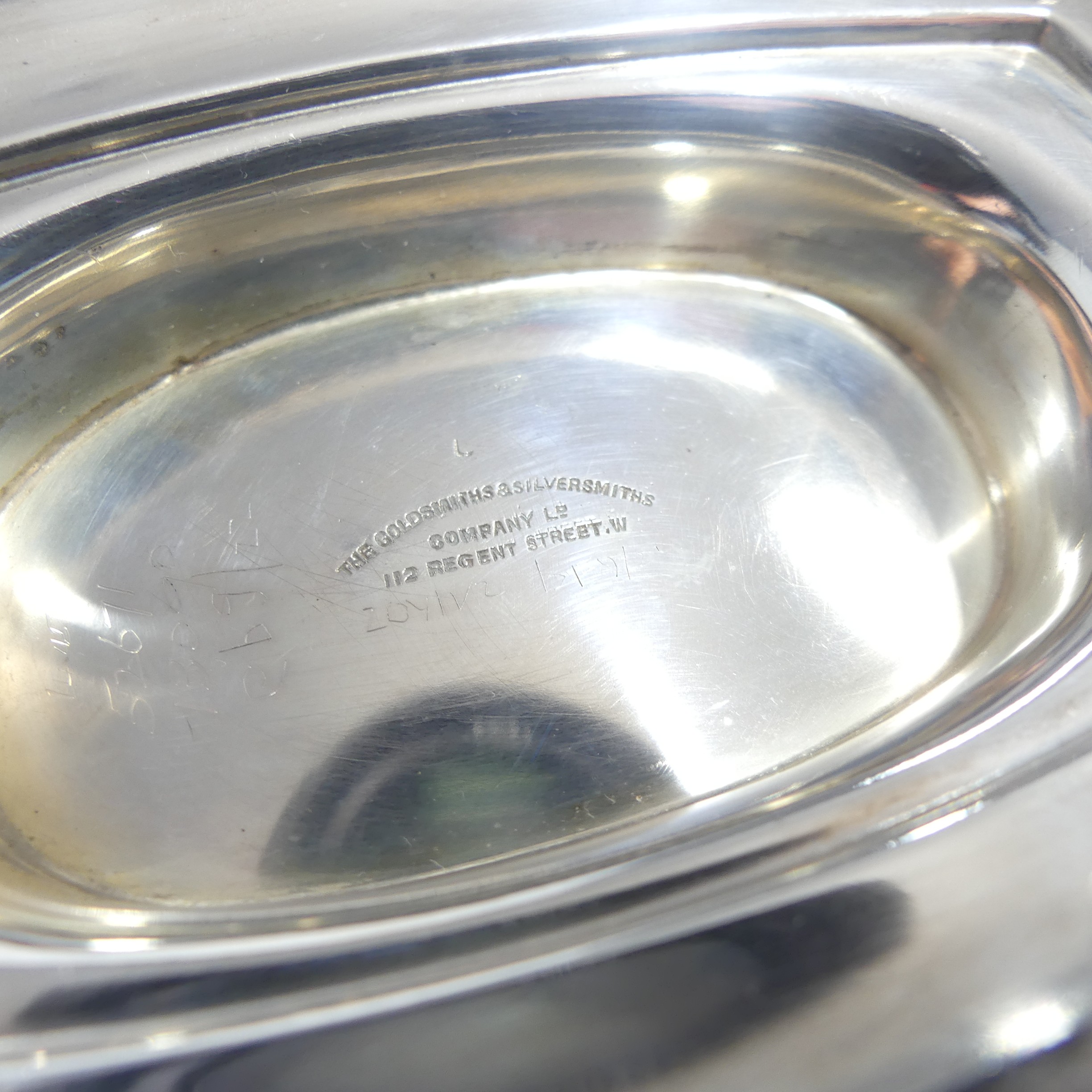 A George V Art Deco silver Dish, by Goldsmiths & Silversmiths Co Ltd., hallmarked London, 1932, of - Image 8 of 8